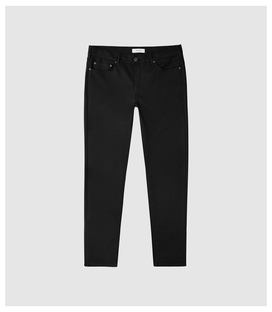Reiss Canterbury - Five Pocket Slim Fit Trousers in Black, Mens, Size 38