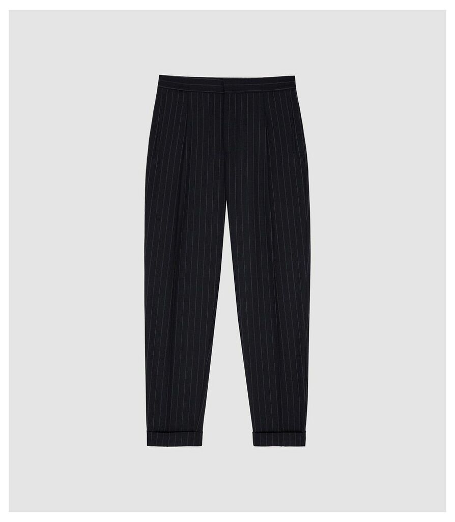 Reiss Pape - Pinstriped Straight-leg Trousers in Navy, Mens, Size 38