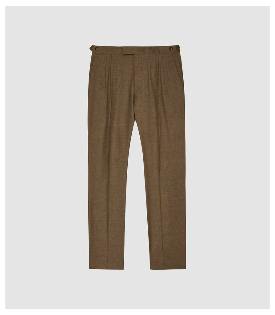 Reiss Venture - Brushed Wool Blend Trousers in Camel, Mens, Size 38