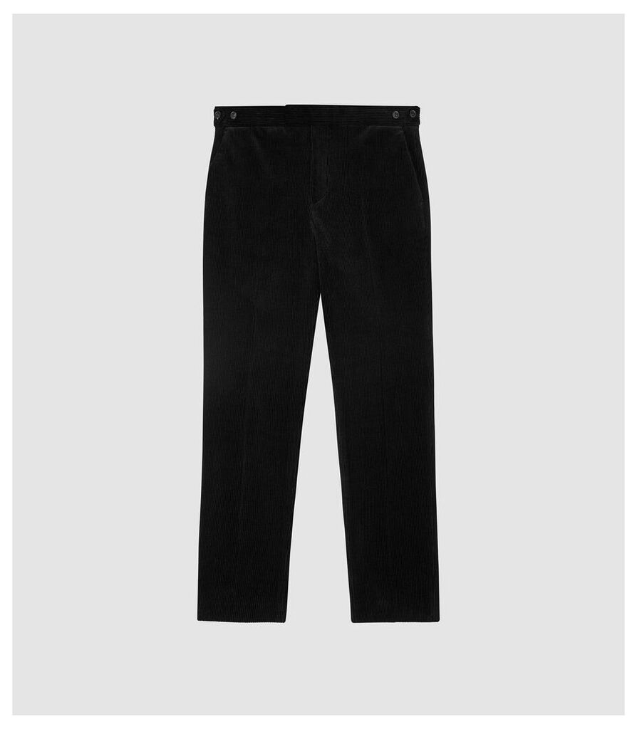 Reiss Jefferson - Slim Fit Corduroy Trousers in Black, Mens, Size 38