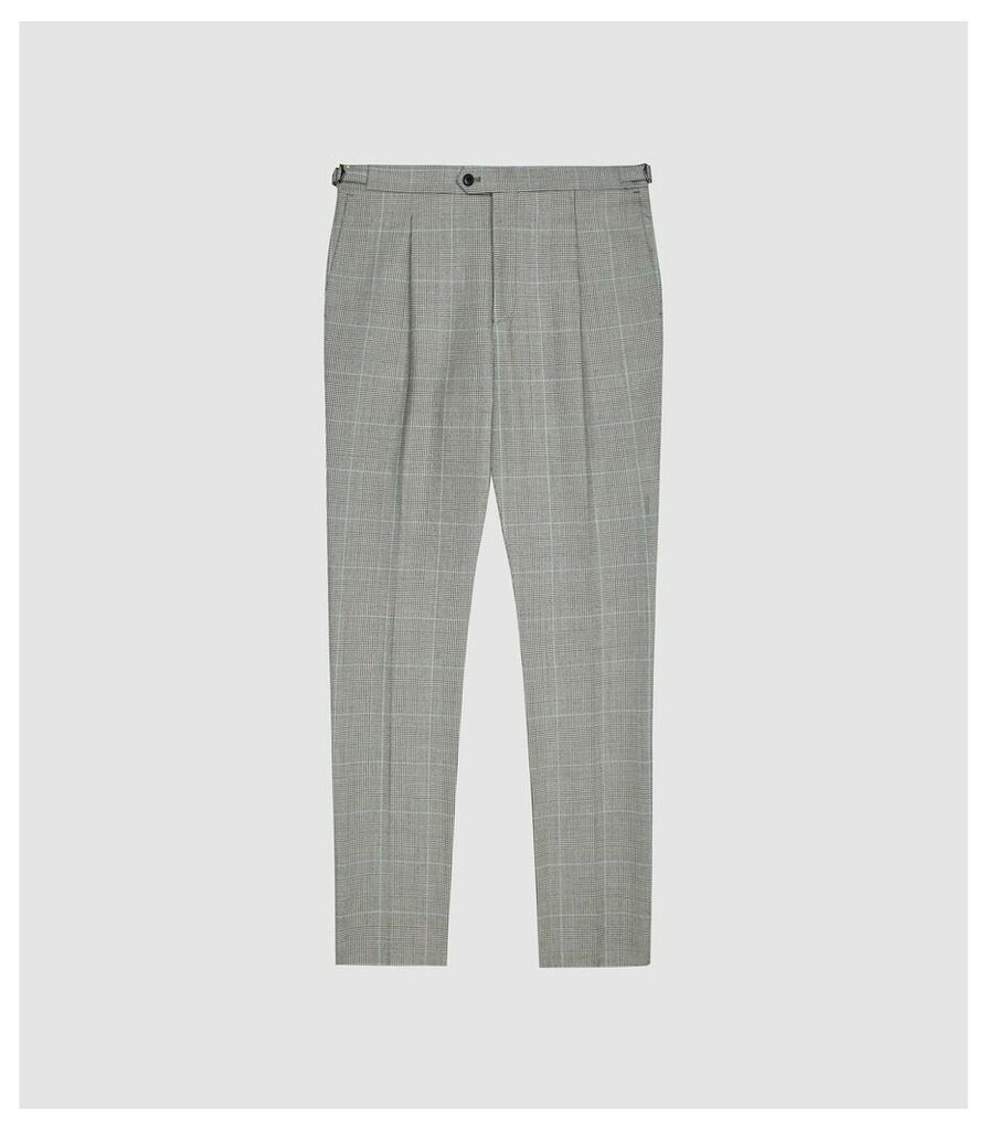 Reiss Atrium - Checked Slim Fit Trousers in Grey, Mens, Size 38