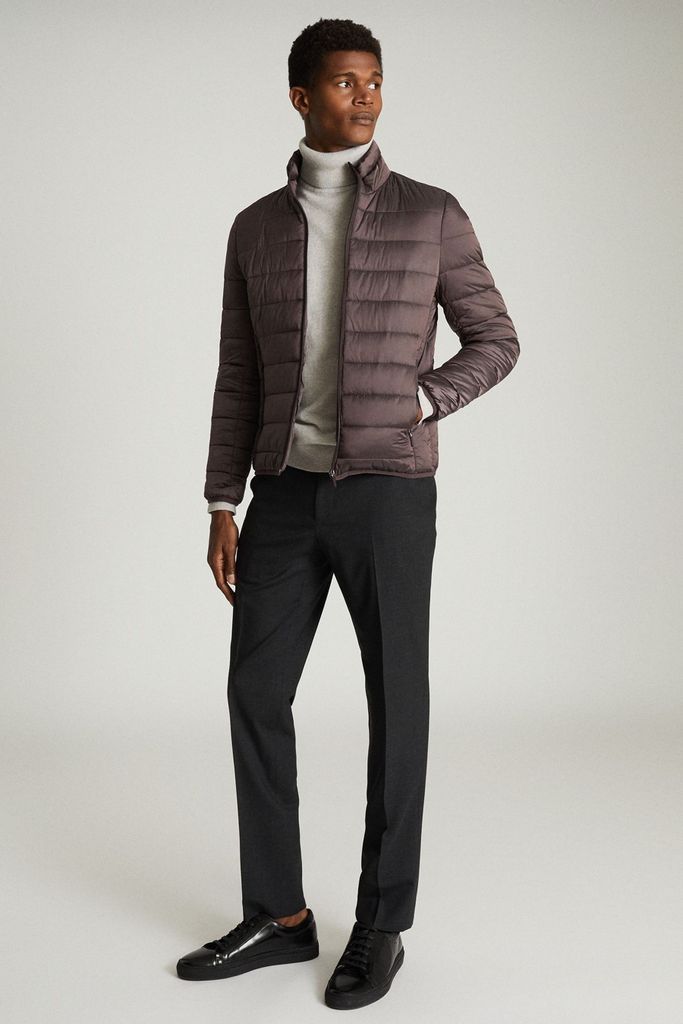 Plum Armstrong Quilted Funnel Neck Jacket