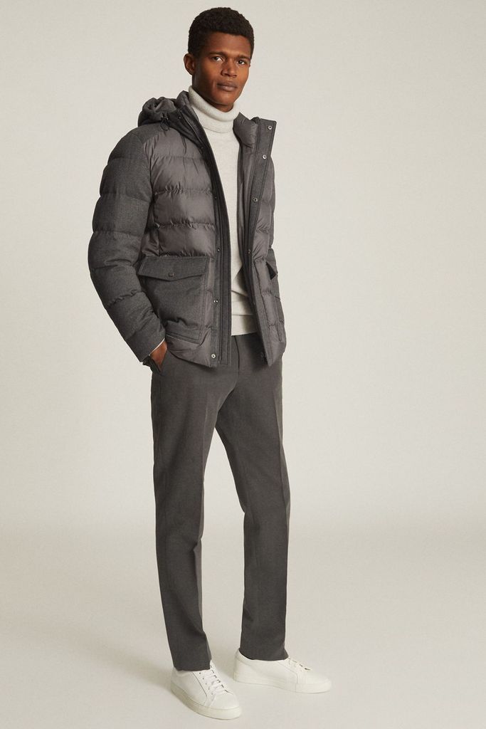 Grey Graydon Hooded Quilted Jacket