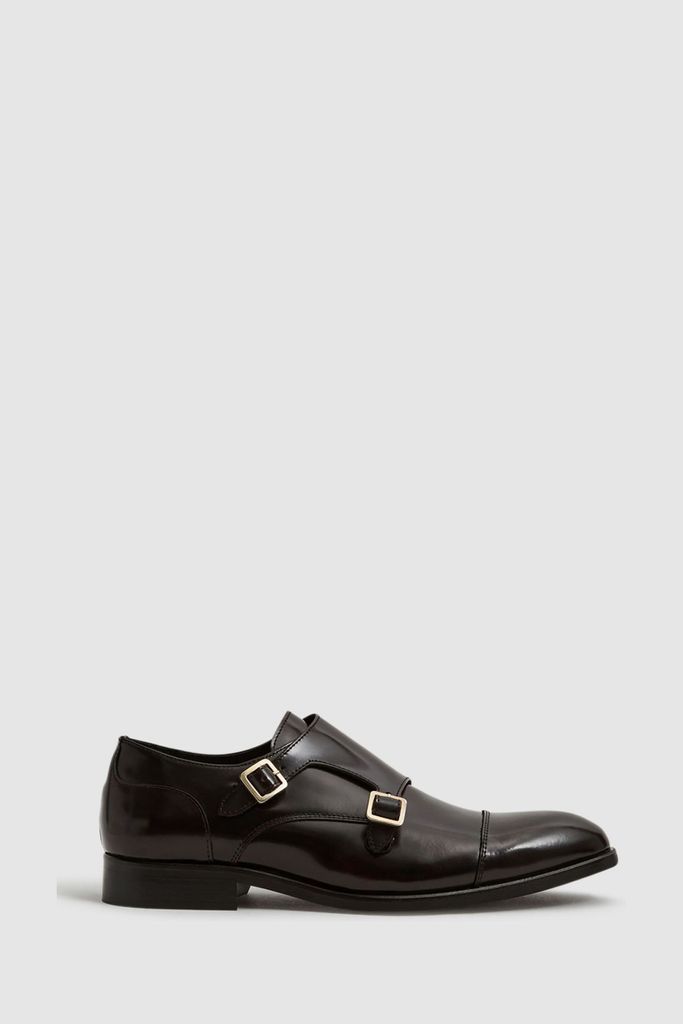 Bordeaux Rivington Leather Monk Strap Shoes