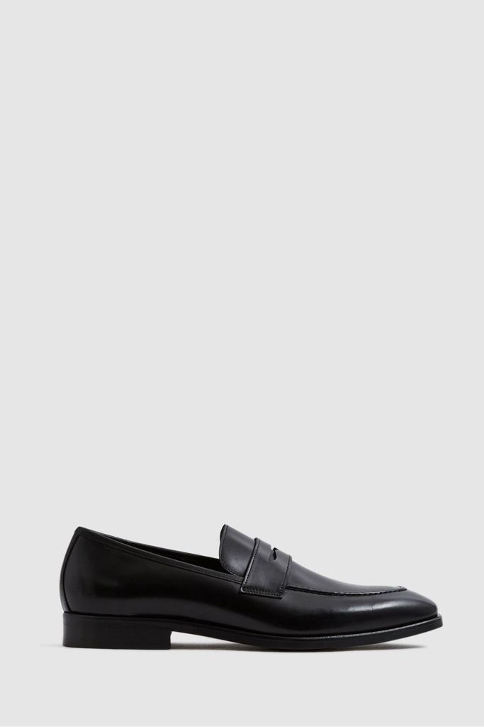 Black Grafton Leather Saddle Loafers