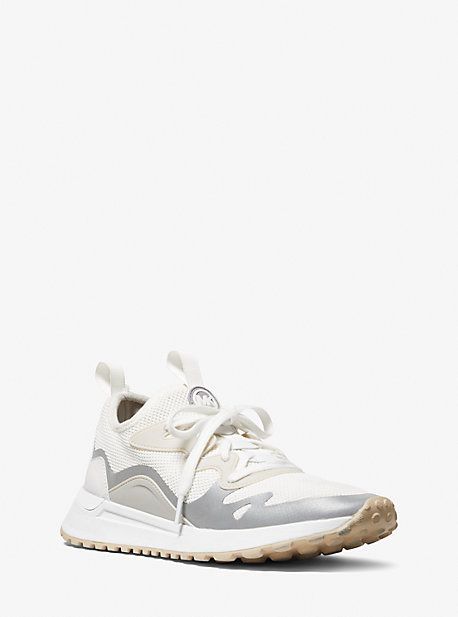 MK Nolan Mesh and Rubberized Leather Trainer - Optic White - Michael Kors