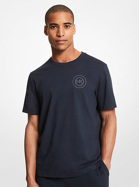MK Logo Cotton T-Shirt - Navy - Michael Kors