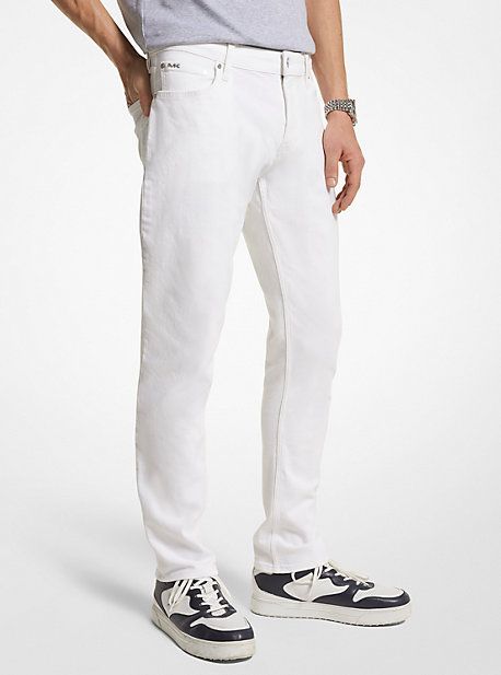 MK Slim-Fit Jeans - White - Michael Kors