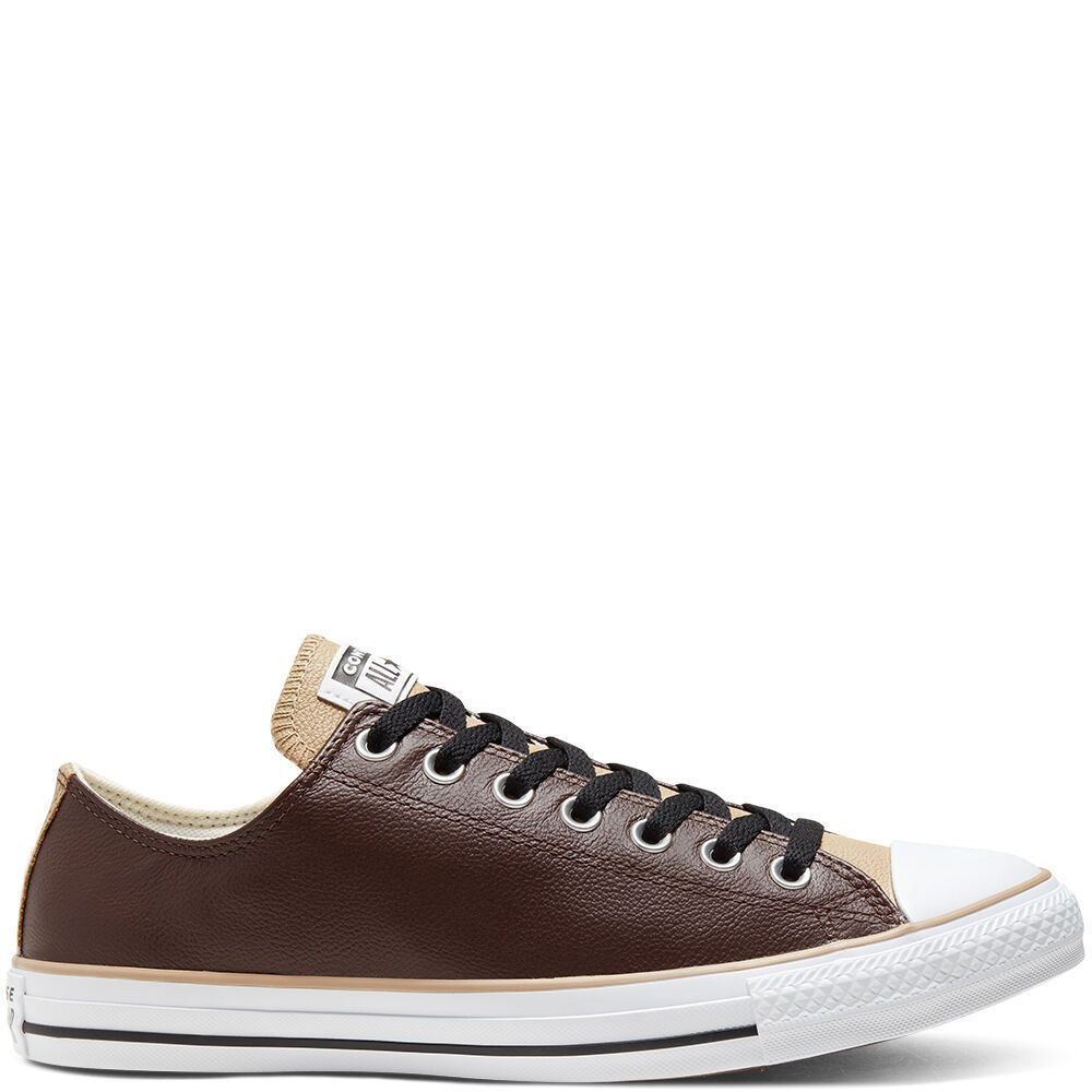 Converse Seasonal Colour Leather Chuck Taylor All Star Low Top - Dark Root/Nomad Khaki/White - 16