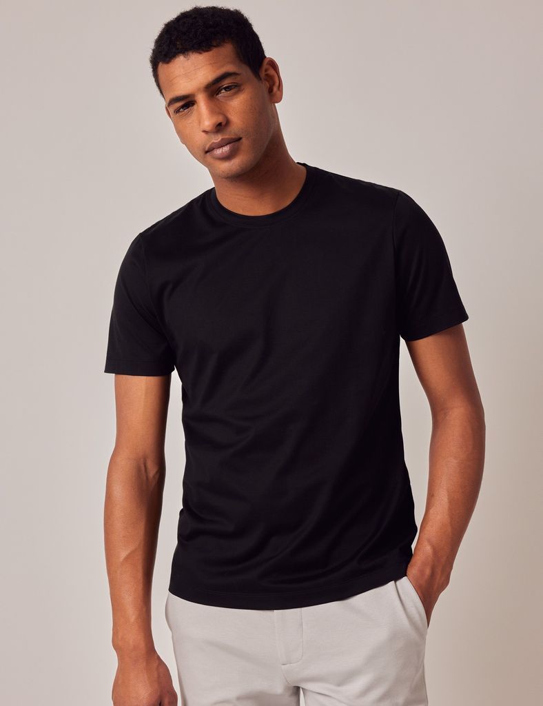 Black Mercerised Cotton T-shirt
