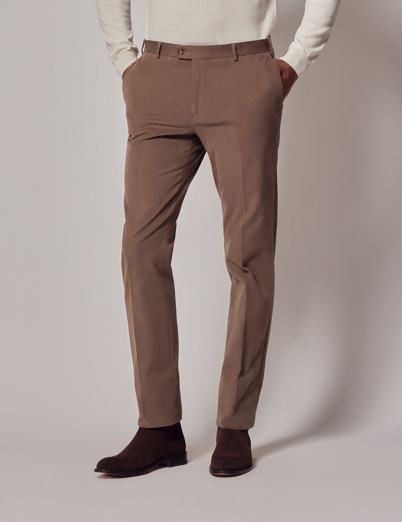 Olive Green Brushed Twill Italian Trousers - 1913 Collection