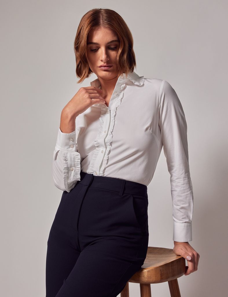 White Frilled Boutique Shirt