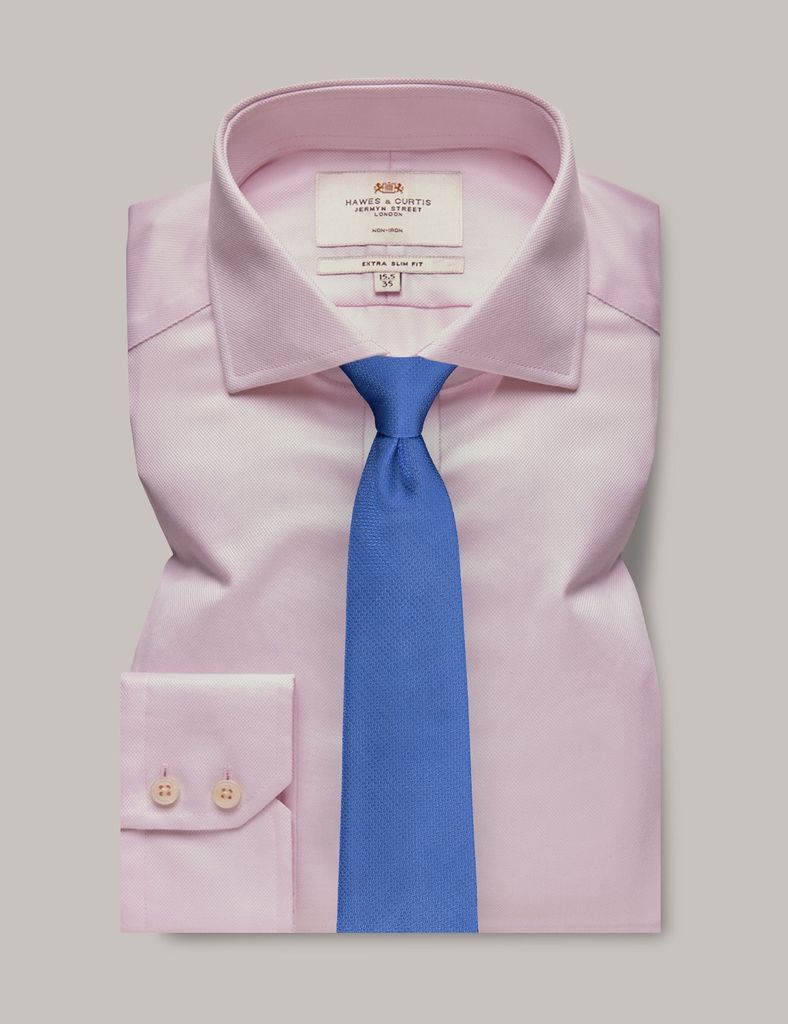 Non-Iron Pink Pique Extra Slim Shirt - Windsor Collar