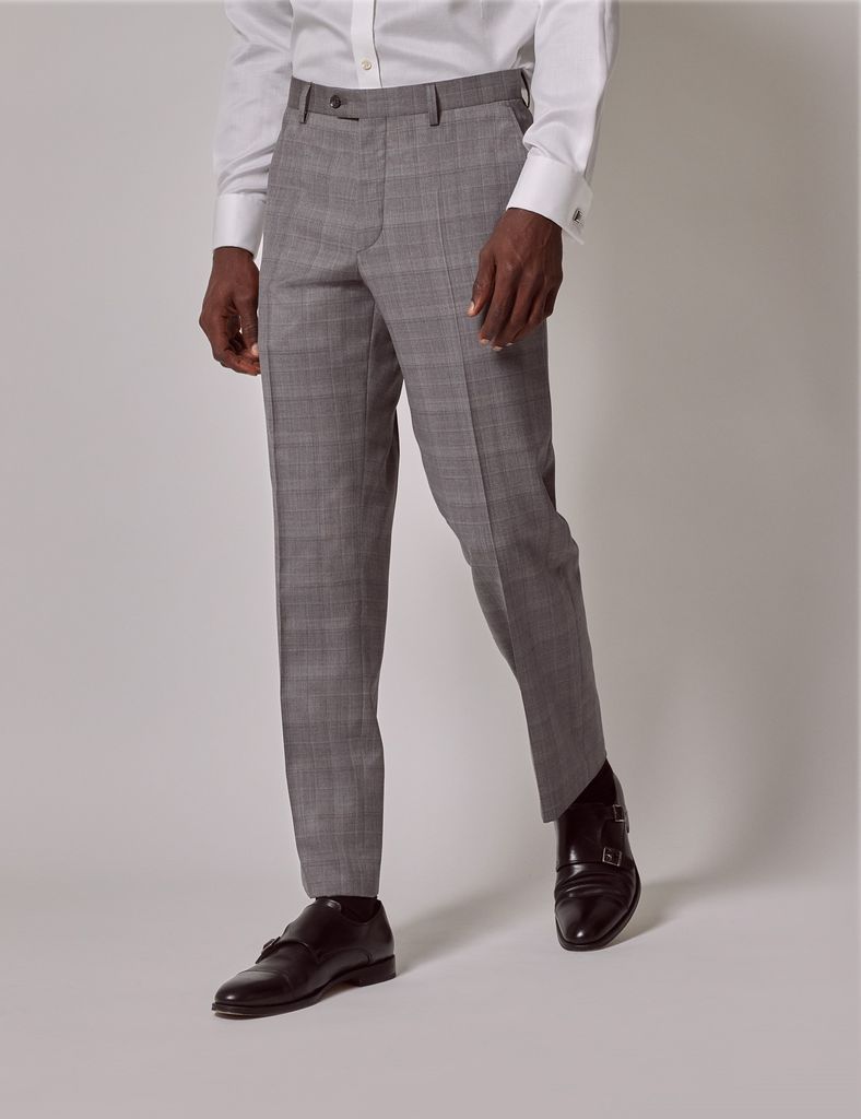 Grey Check Tailored Italian Trousers - 1913 Collection