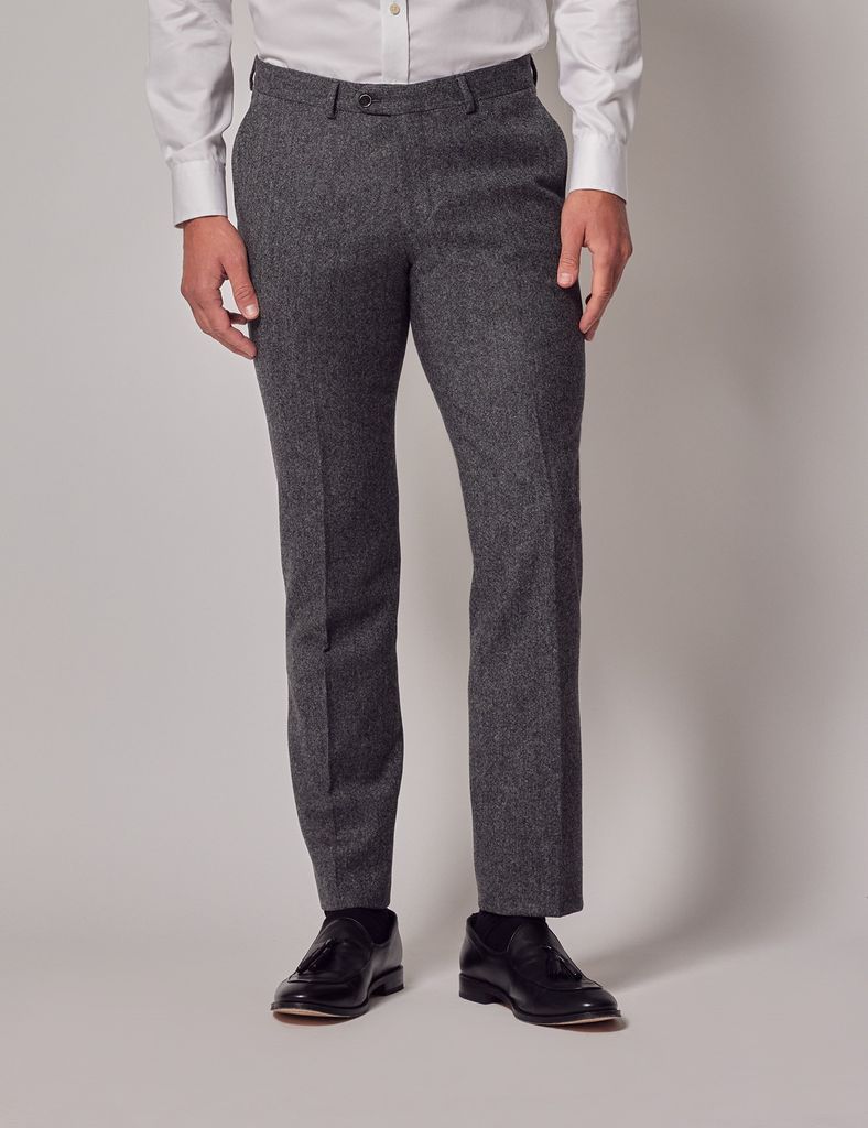 Grey Tweed Slim Suit Trousers - 1913 Collection