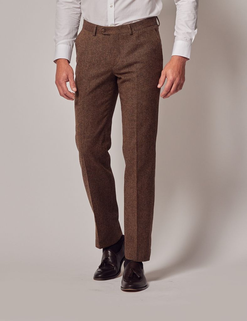 Brown Tweed Slim Suit Trousers - 1913 Collection