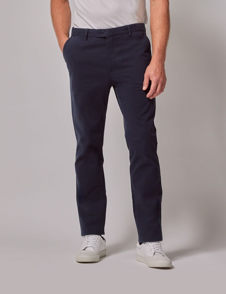 Organic Cotton Stretch Navy Chinos