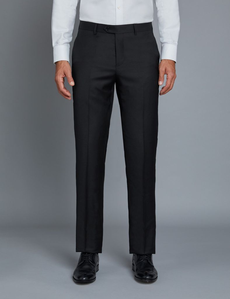 Men's Black Twill Extra Slim Fit Suit Trousers