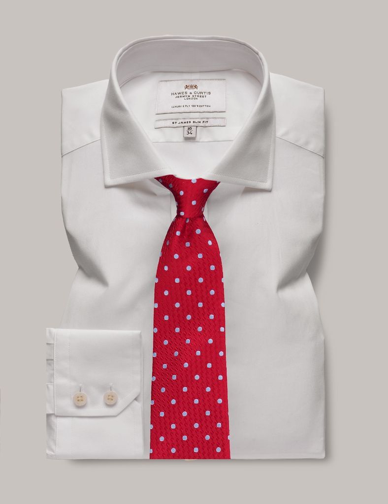 White Poplin Slim Shirt - Windsor Collar