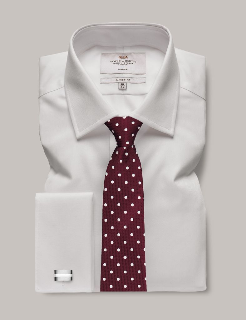 Non-Iron White Twill Classic Shirt - Double Cuff