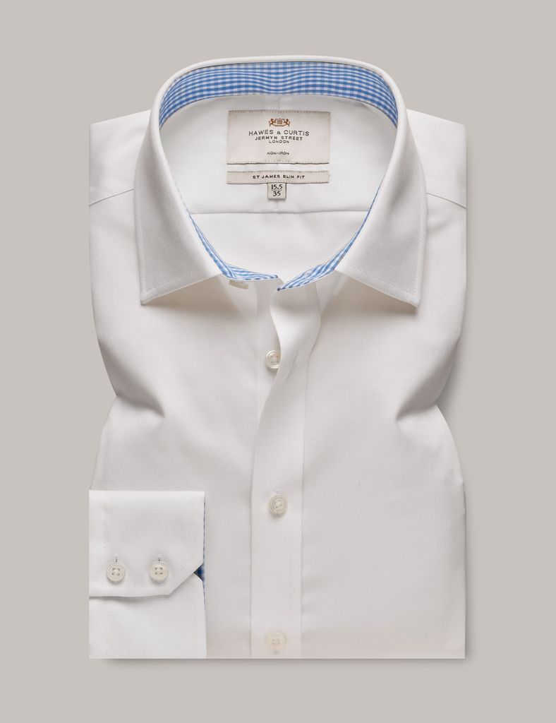White Twill Slim Shirt - Contrast Detail