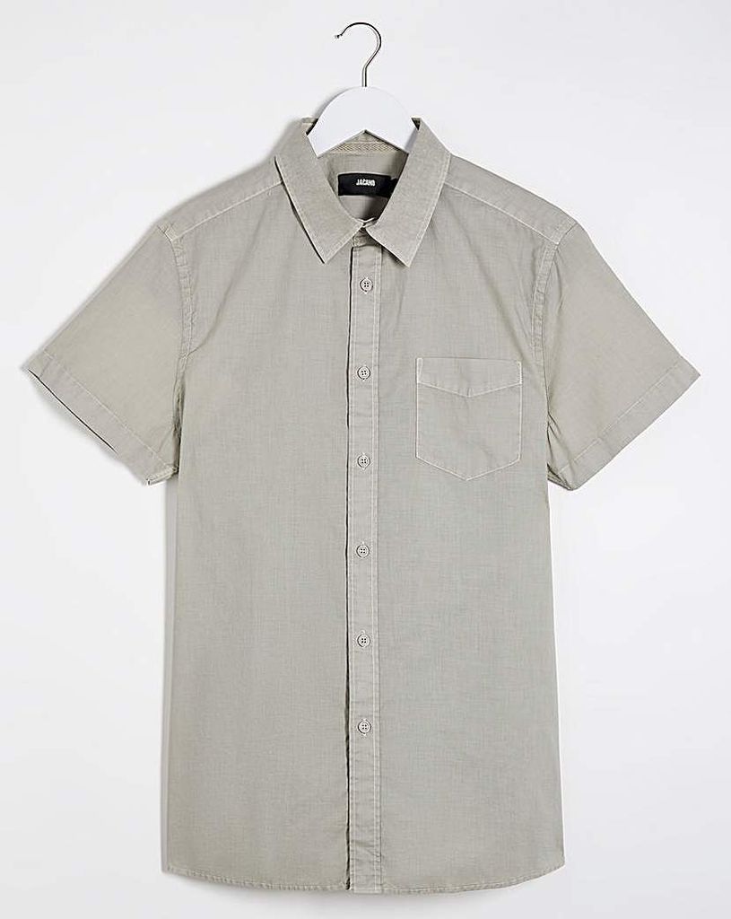 Light Khaki Short Sleeve Shirt Long