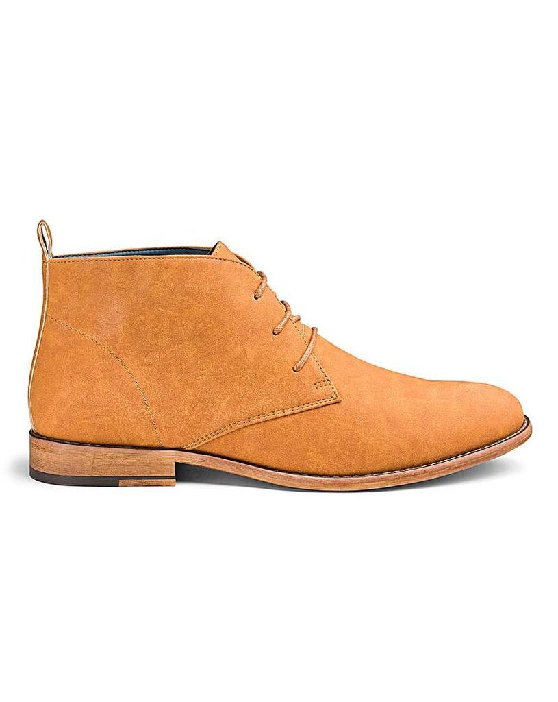 Suede Look Chukka Boots Wide Fit