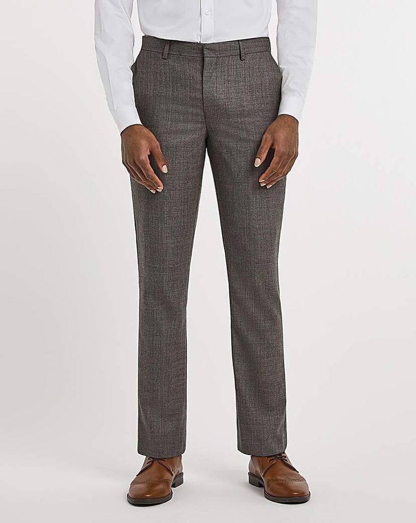 Grey Textured Suit Trouser