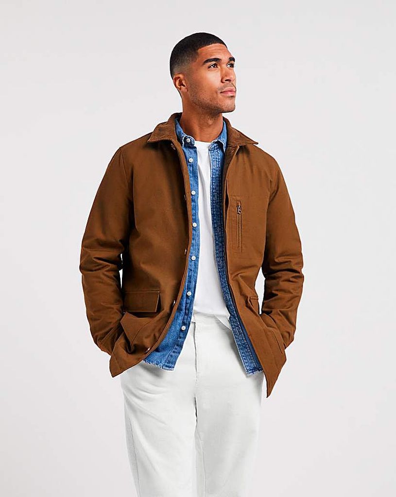 Brown Cotton Worker Jacket