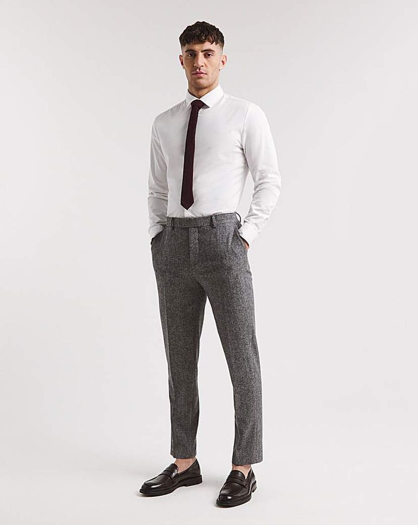 Charcoal Donegal Tweed Suit Trouser