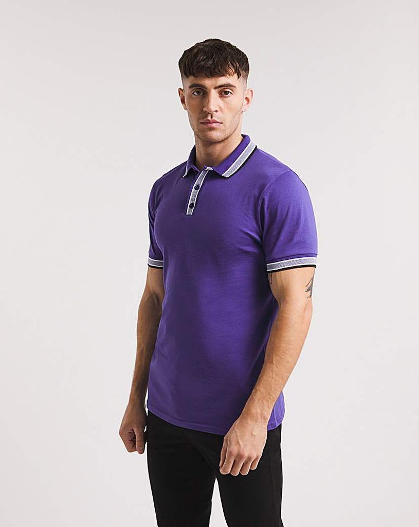Tipped Jersey Polo Long