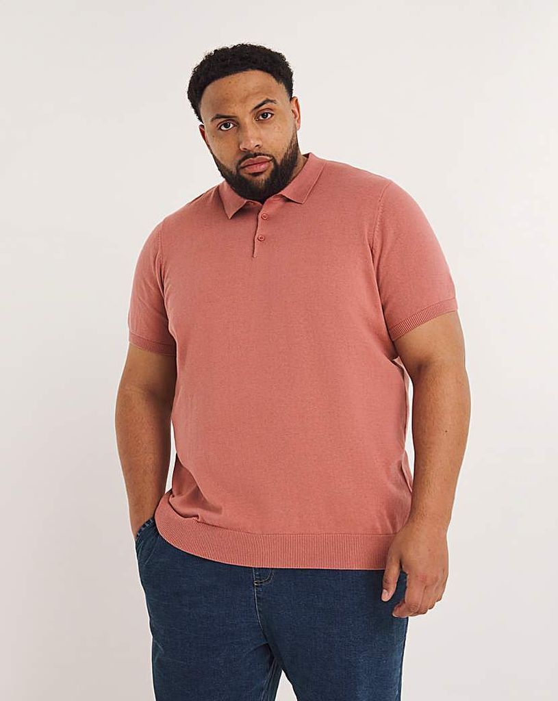 Pink Short Sleeve Knitted Polo