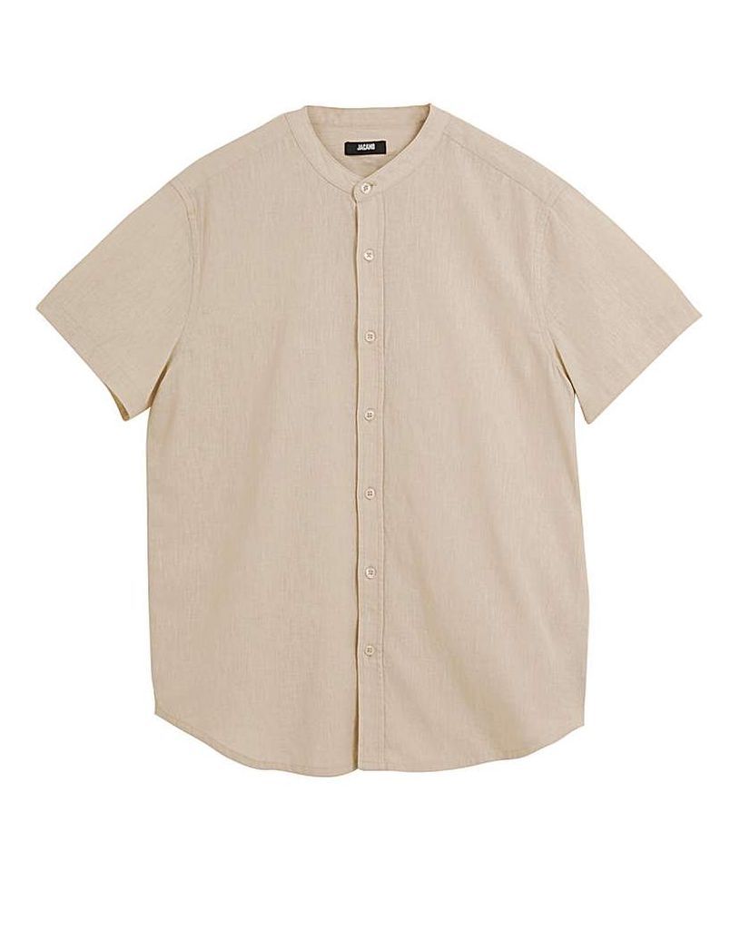 Short Sleeve Grandad Linen Shirt