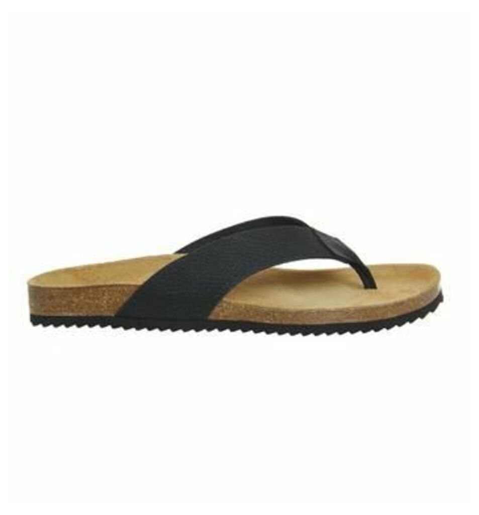 Office Darwin Thong Sandal BLACK LEATHER