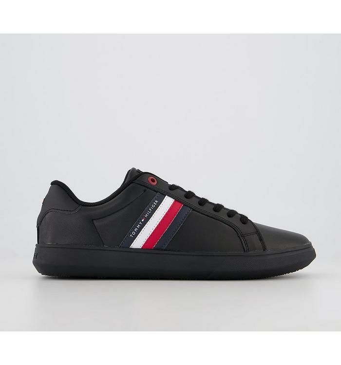 Essential Leather Cupsole Trainers BLACK MONO