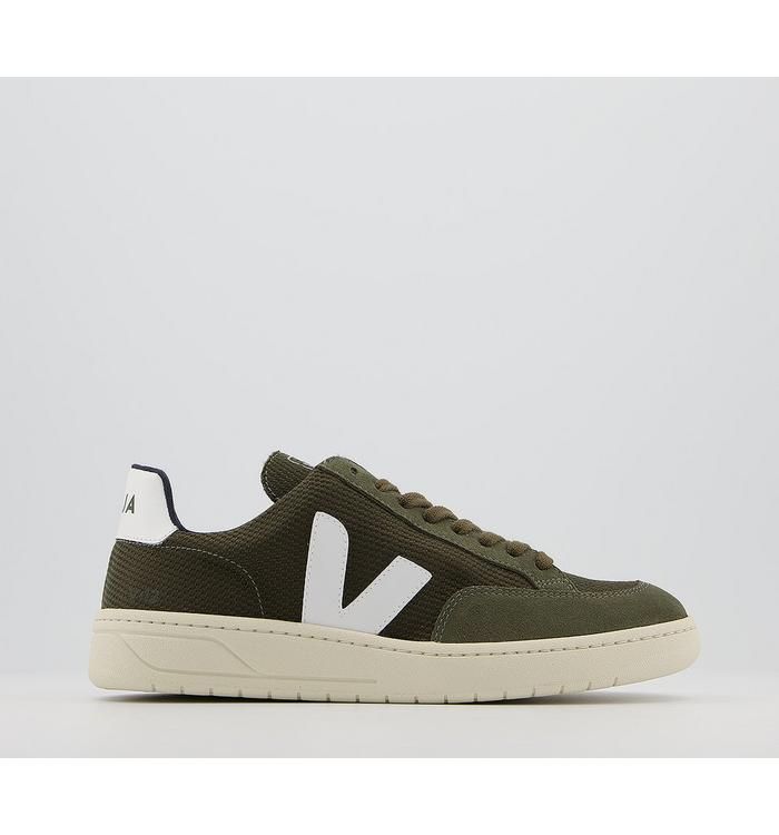 V-12 Trainers OLIVE WHITE Leather