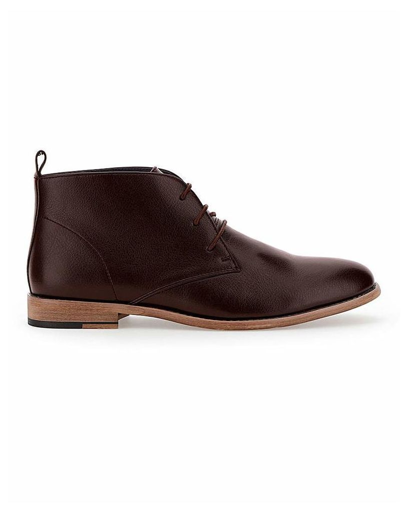 Leather Look Chukka Boot Wide Fit