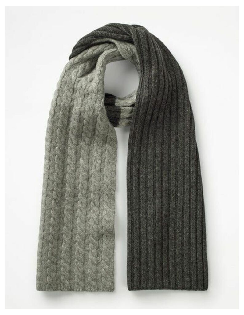 Cable Scarf Grey Marl Cable Men Boden, Grey