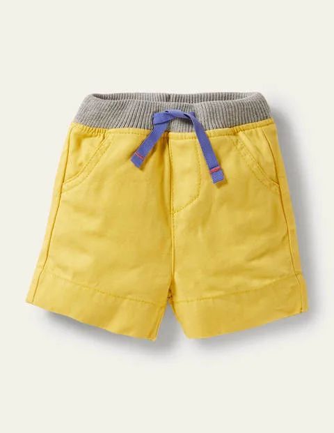 Rib Waist Woven Shorts Yellow Baby Boden, Yellow