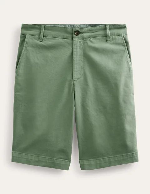 Laundered Chino Shorts Green Men Boden, Alligator Green