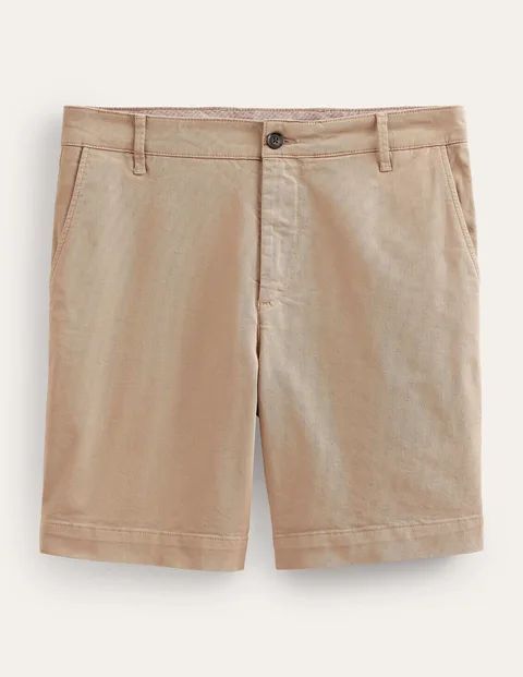 Laundered Chino Shorts Natural Men Boden, Parchment
