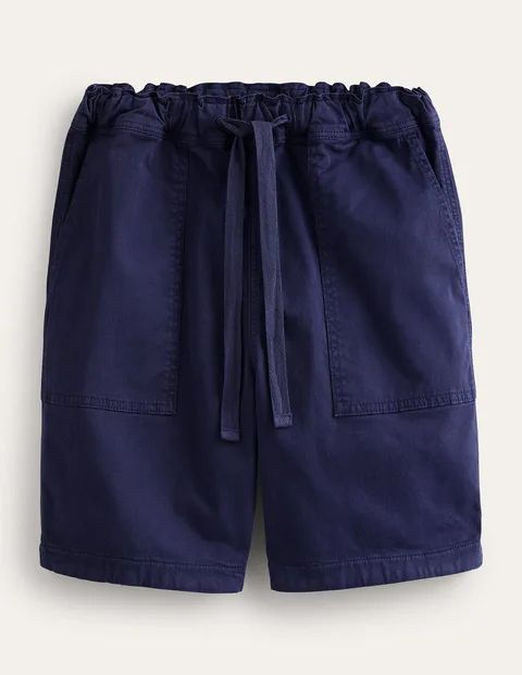 Relaxed Twill Shorts Blue Men Boden, Space Blue