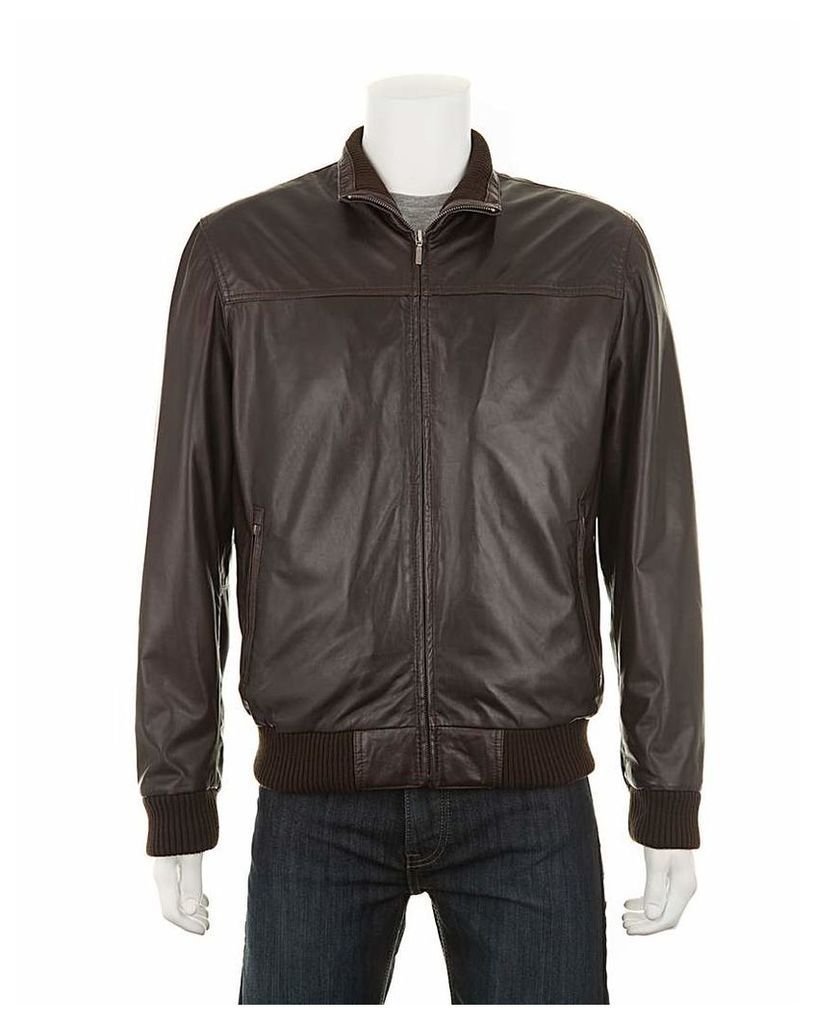 Woodland Leather Bomber Jacket