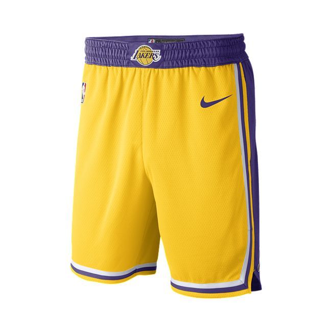 Los Angeles Lakers Icon Edition Men's Nike NBA Swingman Shorts - Yellow