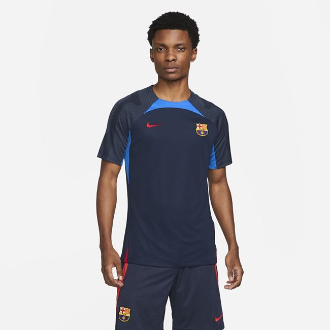 F.C. Barcelona Strike Men's Nike Dri-FIT Short-Sleeve Football Top - Blue