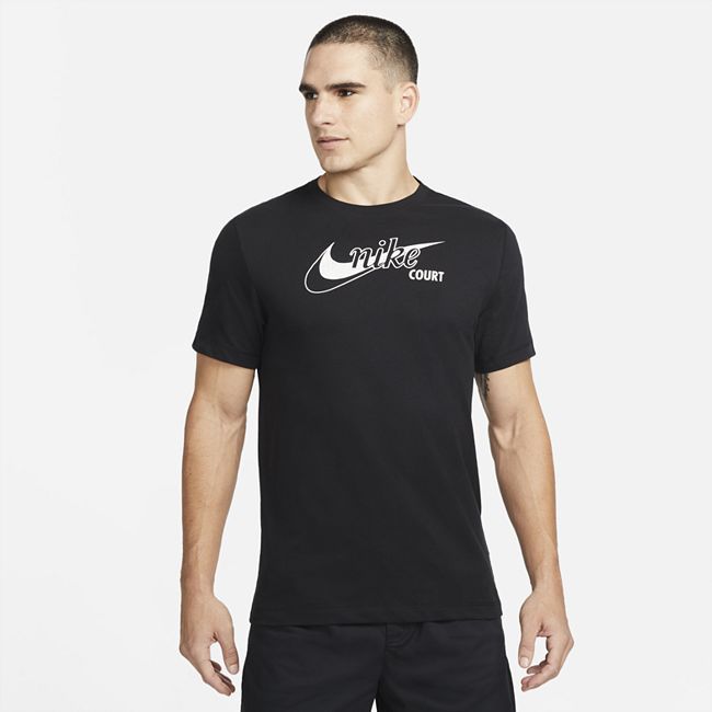 NikeCourt Dri-FIT Men's Swoosh Tennis T-Shirt - Black