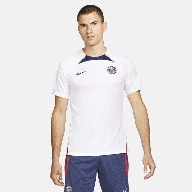 Paris Saint-Germain Strike Men's Nike Dri-FIT Short-Sleeve Football Top - White