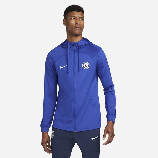 Chelsea F.C. Strike Men's Nike Dri-FIT Football Tracksuit Jacket - Blue
