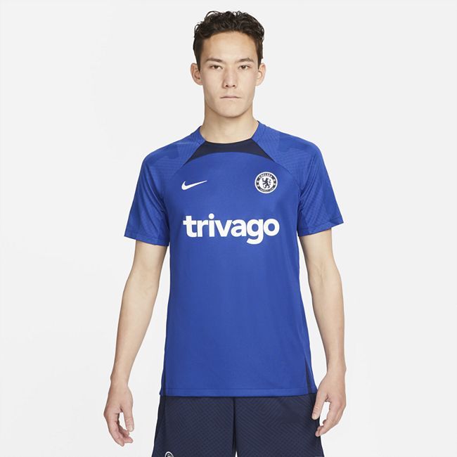 Chelsea F.C. Strike Men's Nike Dri-FIT Short-Sleeve Football Top - Blue