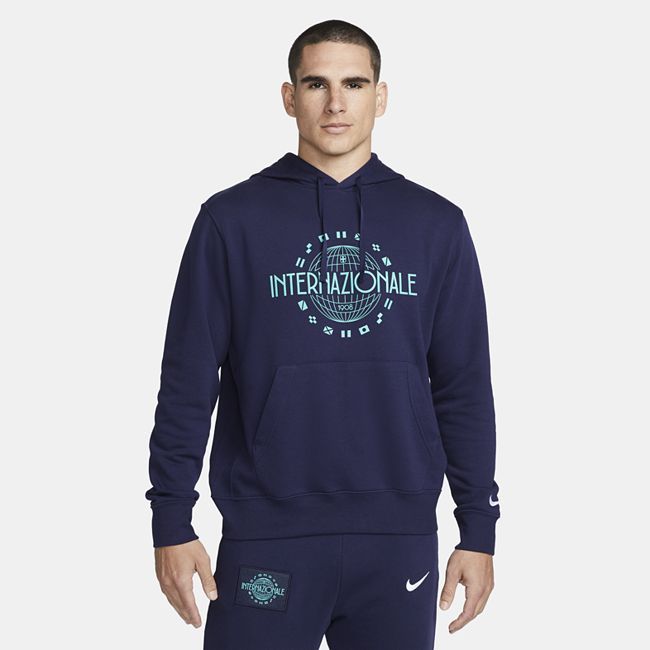 Inter Milan Men's French Terry Football Hoodie - Blue
